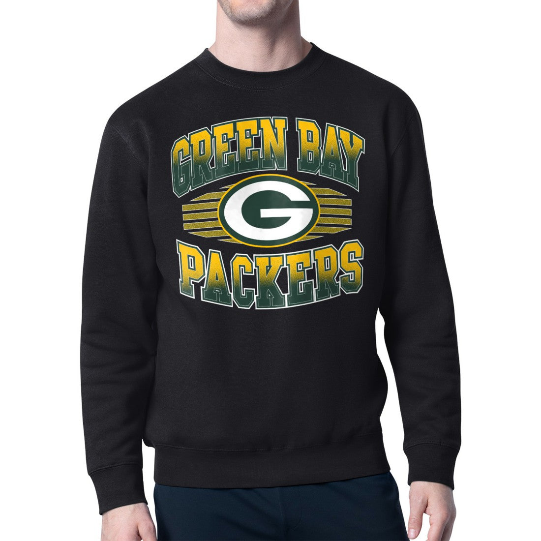 Green Bay Packers Starter Team Grit Graphic Fleece Pullover Sweatshirt - Black sale