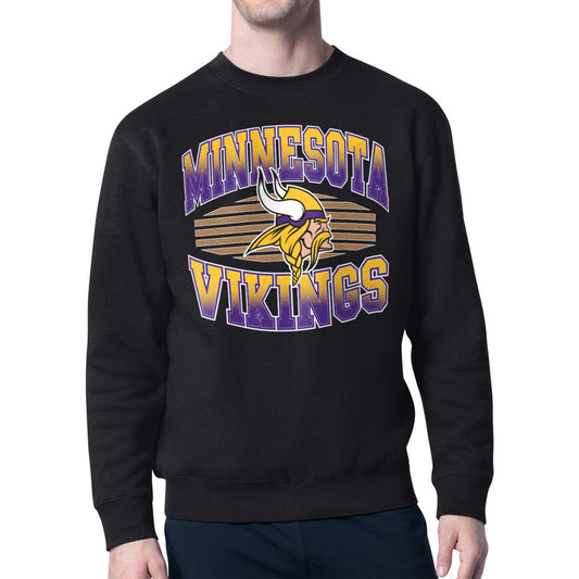Minnesota Vikings Starter Team Grit Graphic Fleece Pullover Sweatshirt - Black sale
