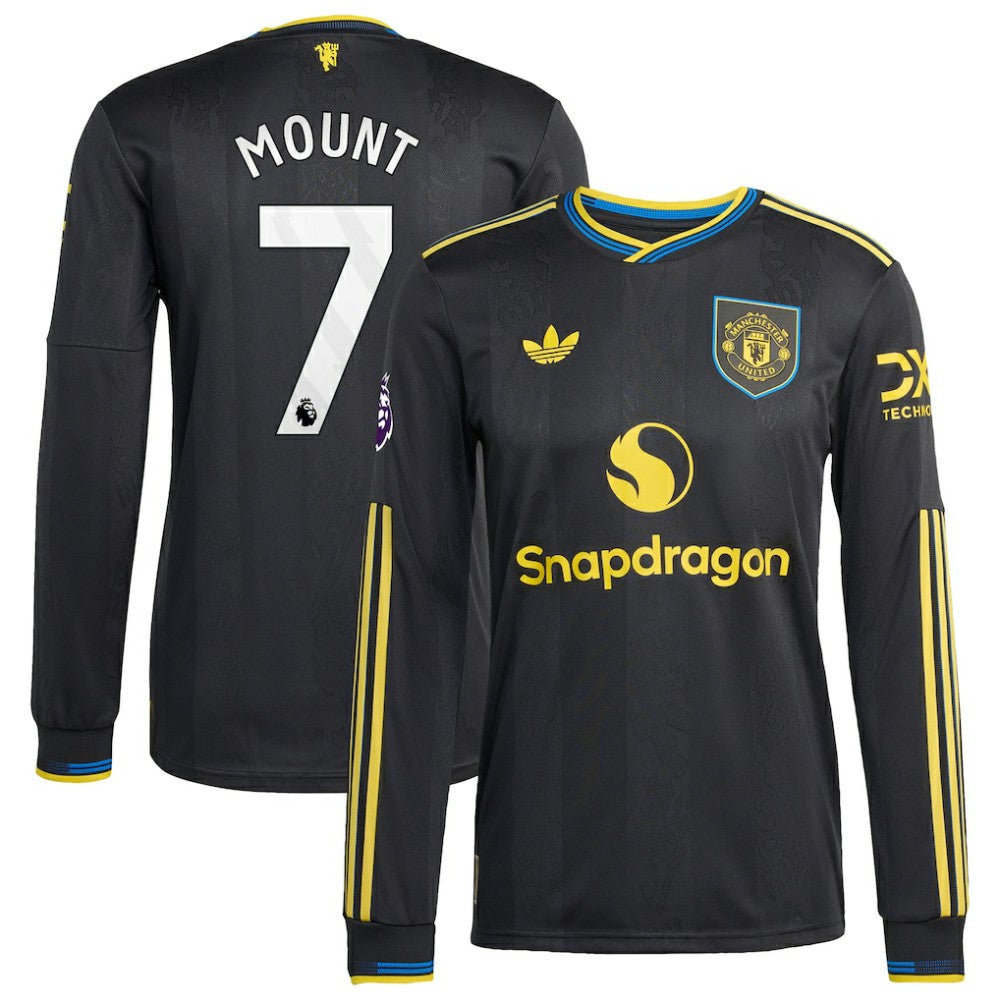 Mason Mount Manchester United 2025/26 Third Long Sleeve Player Jersey - Black | Adidas discount
