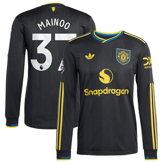 Kobbie Mainoo Manchester United 2025/26 Third Long Sleeve Player Jersey - Black | Adidas shop