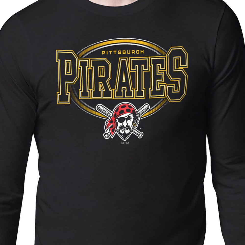 Pittsburgh Pirates Starter Team Track Graphic Long Sleeve T-Shirt - Black