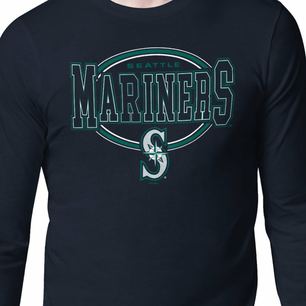 Seattle Mariners Starter Team Track Graphic Long Sleeve T-Shirt - Navy