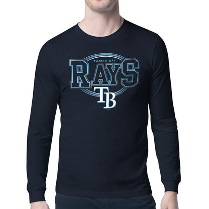 Tampa Bay Rays Starter Team Track Graphic Long Sleeve T-Shirt - Navy