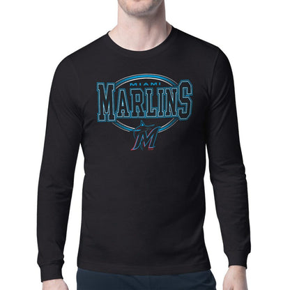 Miami Marlins Starter Team Track Graphic Long Sleeve T-Shirt - Black