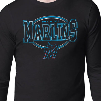 Miami Marlins Starter Team Track Graphic Long Sleeve T-Shirt - Black
