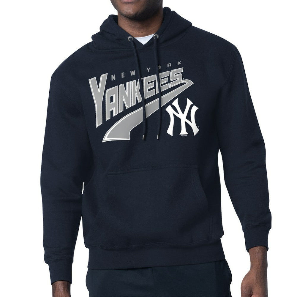 New York Yankees Starter Modern Tailsweep Fleece Tri-Blend Pullover Hoodie - Navy