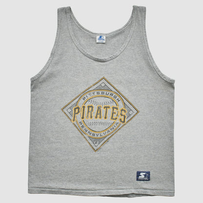 Pittsburgh Pirates Starter 1989 Tank - Gray Vintage