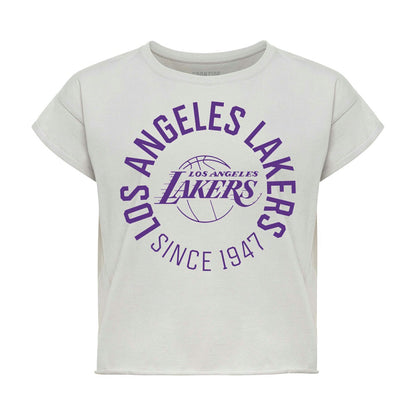 Los Angeles Lakers Sportiqe Women's Cropped Genuine Issue Collection Alana T-Shirt - Gray shop
