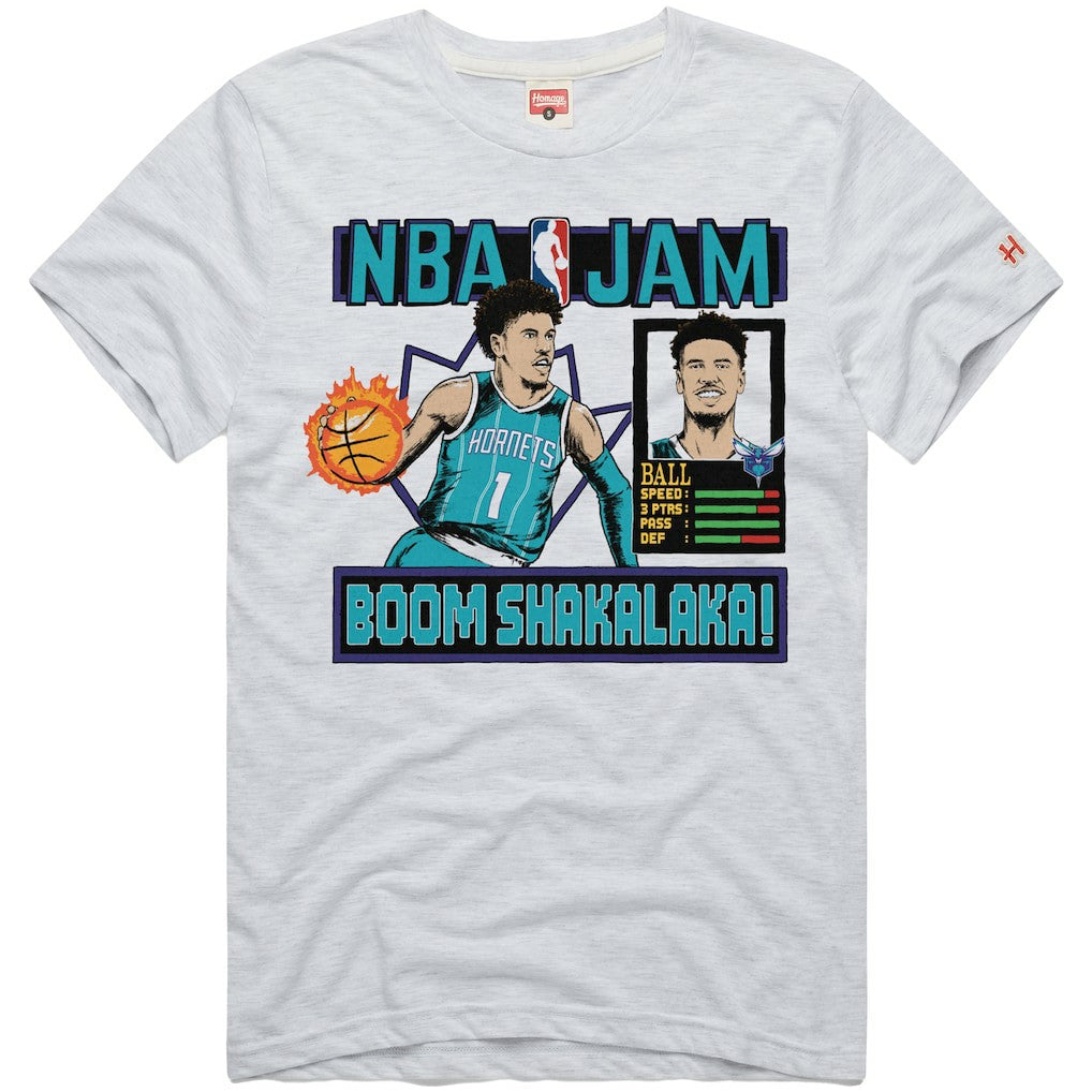 LaMelo Ball Charlotte Hornets Homage Unisex NBA Jam Tri-Blend T-Shirt - White on sale