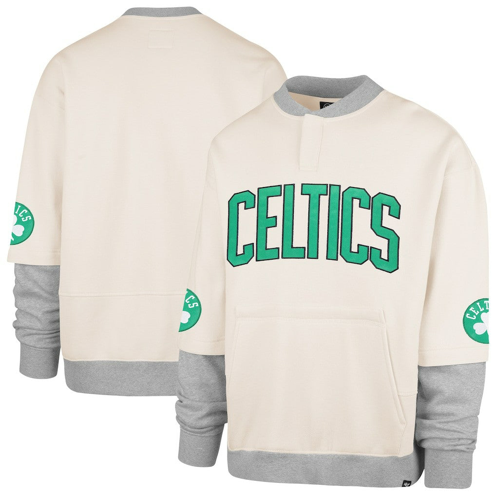 Boston Celtics '47 Crossover Collection Trifecta Double Layered Fleece Sweatshirt - Cream | 47 brand cheap
