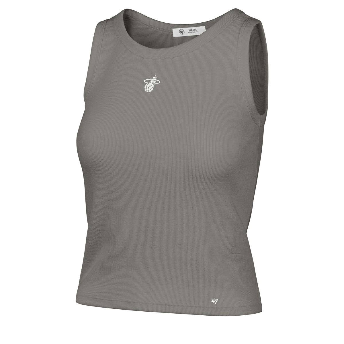 Miami Heat '47 Women's Cropped Skyhook Baby Rib Tank - Gray | 47 brand outlet