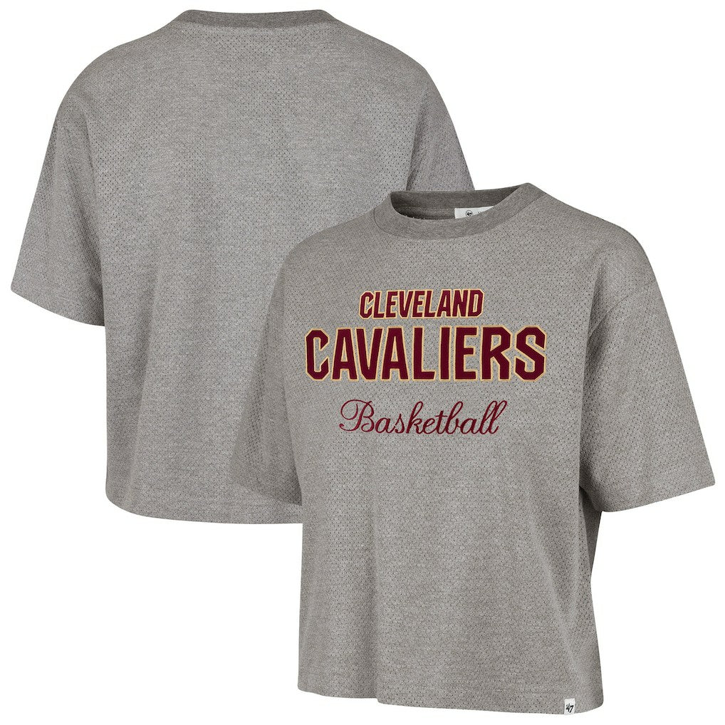 Cleveland Cavaliers '47 Women's Pivot Drop Needle Cropped T-Shirt sale - Gray | 47 brand discount