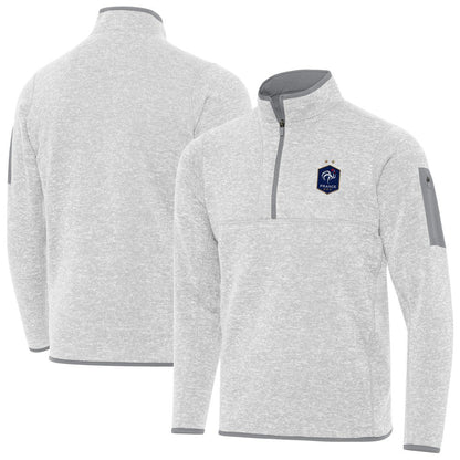 France National Team Antigua Elevate Quarter-Zip Pullover - Heather Gray discount
