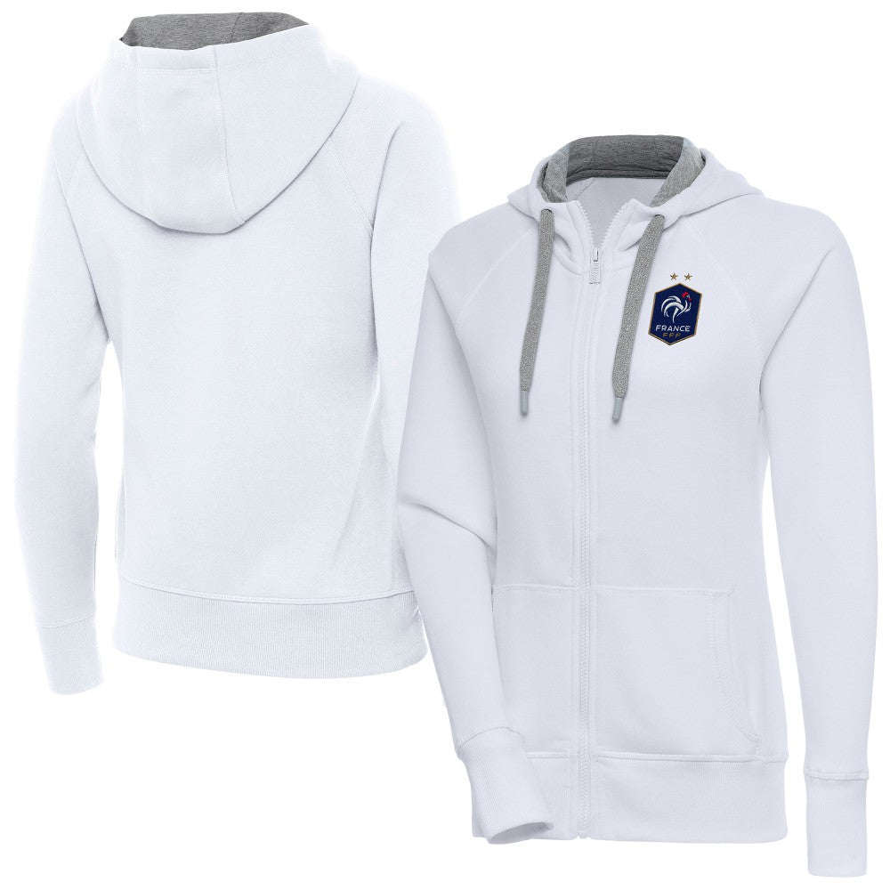 France National Team Antigua Women's Takeover Full-Zip Hoodie - White sale
