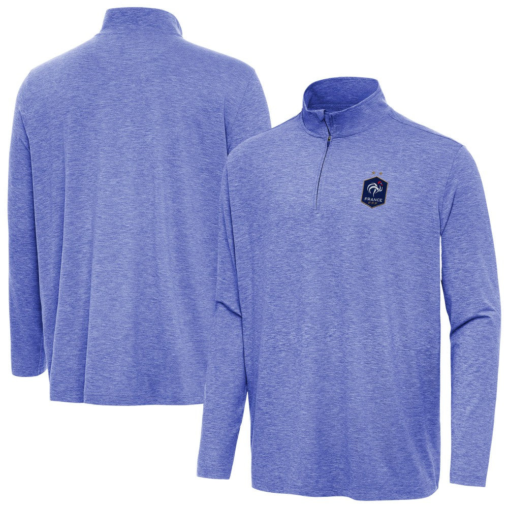 France National Team Antigua Master Quarter-Zip Pullover - Heather Royal on sale