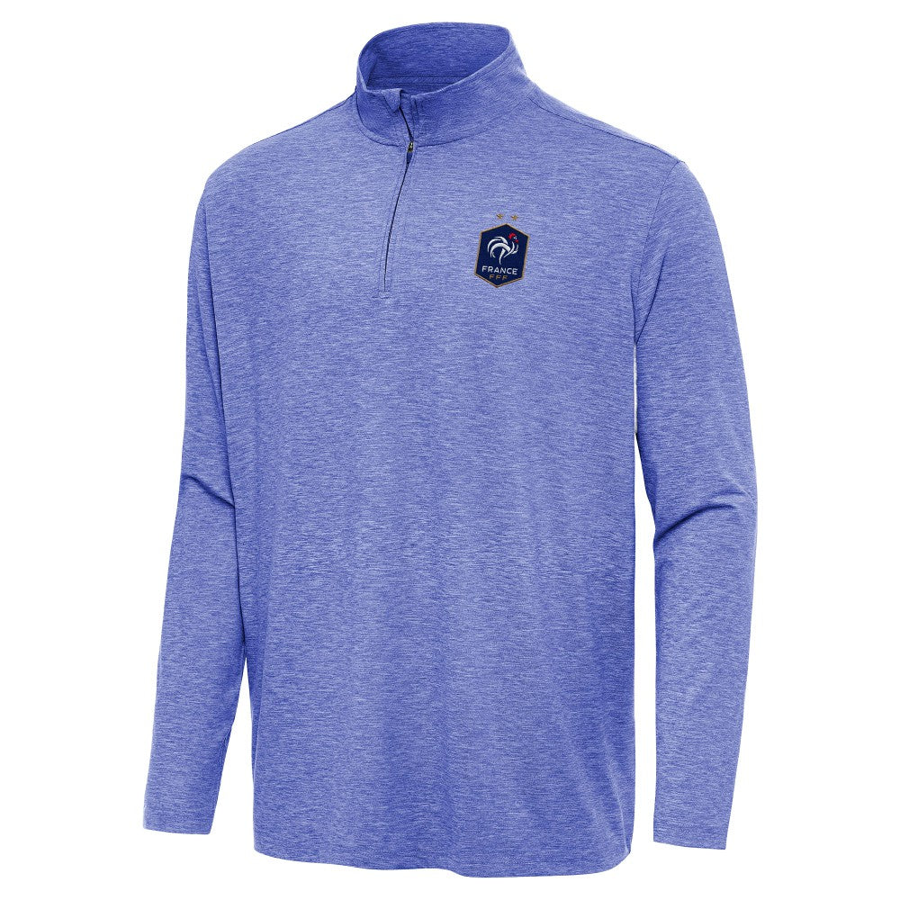 France National Team Antigua Master Quarter-Zip Pullover - Heather Royal on sale