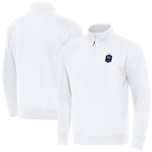 France National Team Antigua Landslide Quarter-Zip Pullover - White cheap