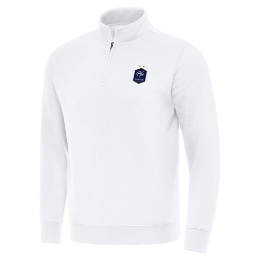 France National Team Antigua Landslide Quarter-Zip Pullover - White cheap
