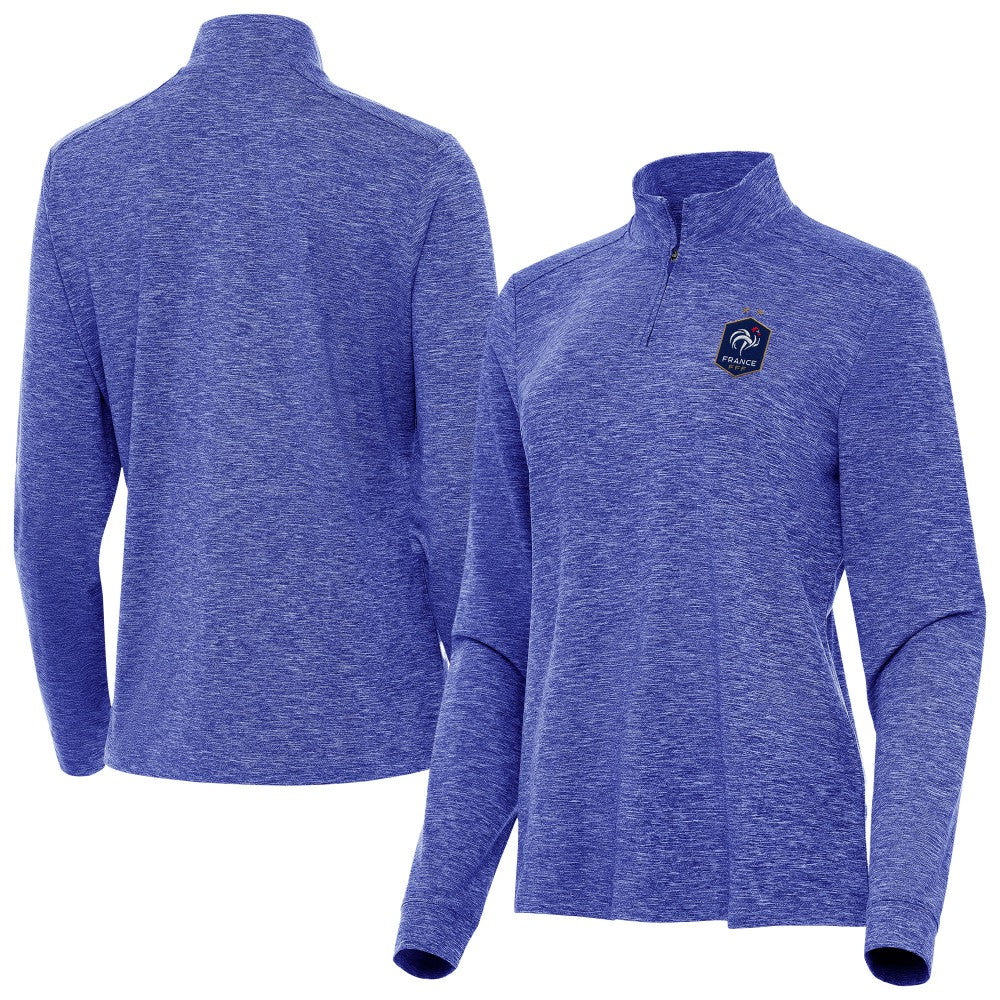France National Team Antigua Women's Master Quarter-Zip Pullover - Heather Royal shop