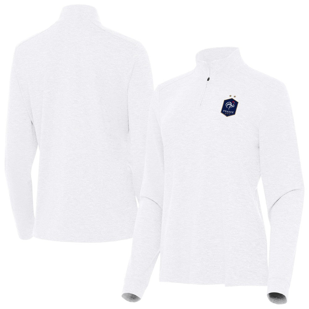 France National Team Antigua Women's Master Quarter-Zip Pullover - White on sale