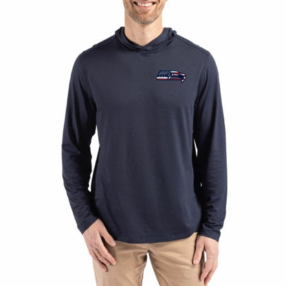 Seattle Seahawks Cutter & Buck Americana Coastline Epic Comfort Eco Recycled Long Sleeve Hoodie T-Shirt - Navy on sale