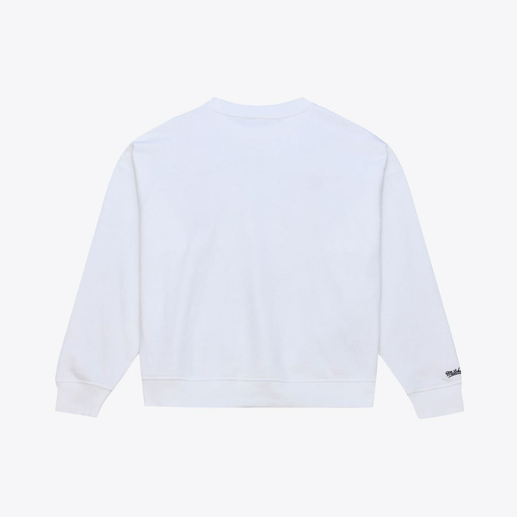Boston Celtics Women's Lightweight Block Letter Sweatshirt - White | Mitchell & Ness shop