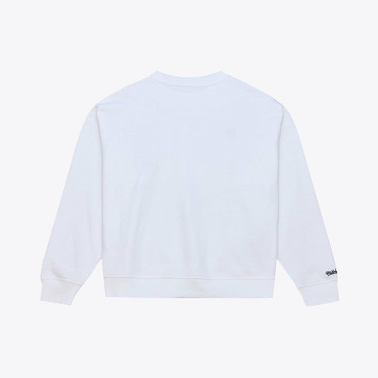 Los Angeles Lakers Women's Lightweight Block Letter Sweatshirt - White | Mitchell & Ness for sale