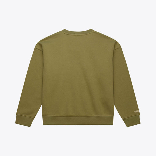 Los Angeles Lakers Women's Lightweight Script Sweatshirt - Olive | Mitchell & Ness outlet