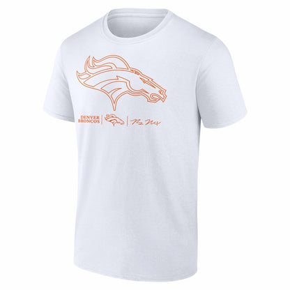 Bo Nix Denver Broncos Outline Player T-Shirt - White online