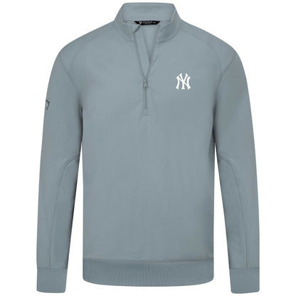 New York Yankees Levelwear Upright Insignia Tri-Blend Quarter-Zip Pullover - Gray