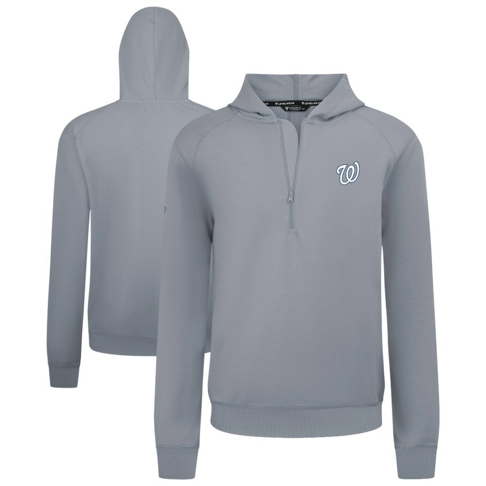 Washington Nationals Levelwear Technic Insignia Quarter-Zip Hoodie - Gray