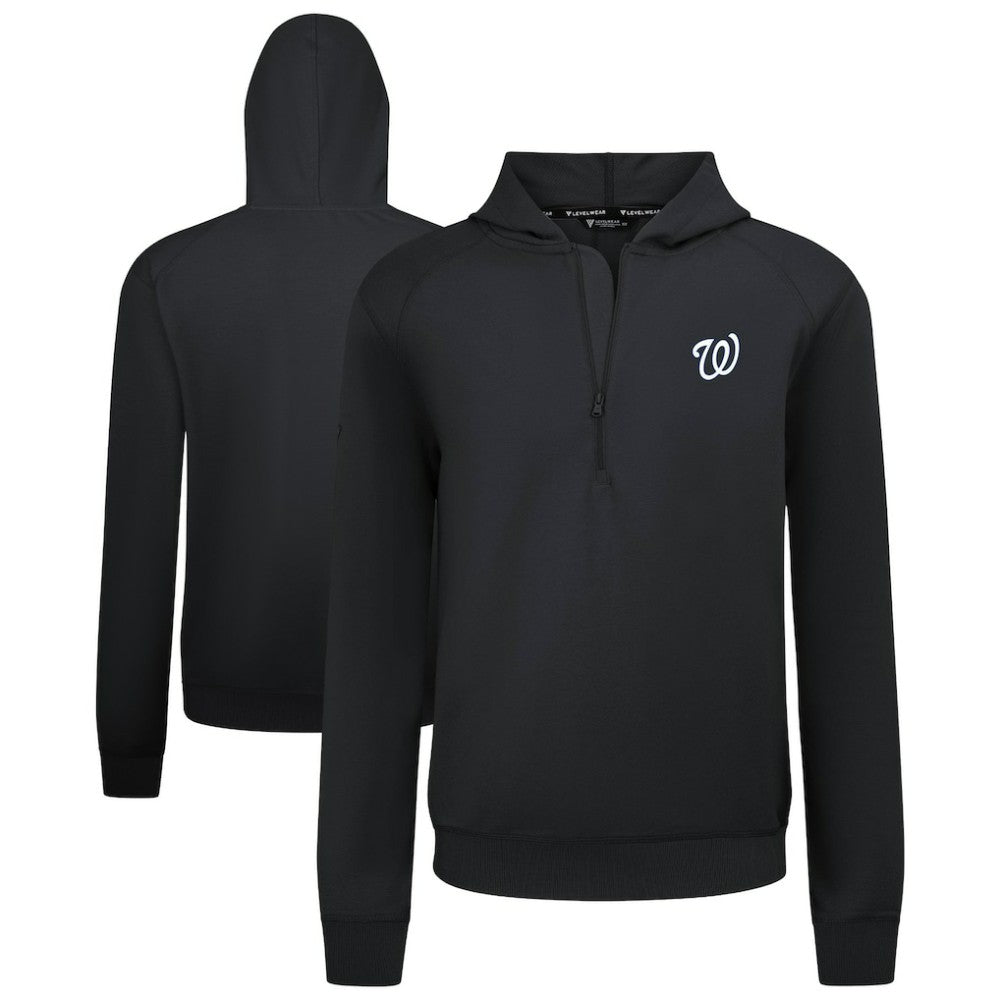 Washington Nationals Levelwear Technic Insignia Quarter-Zip Hoodie - Black