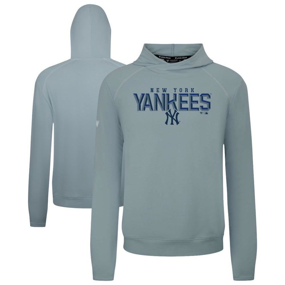 New York Yankees Levelwear Mandate Carve Tri-Blend Hoodie - Gray