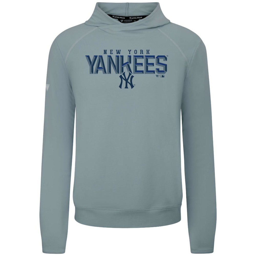 New York Yankees Levelwear Mandate Carve Tri-Blend Hoodie - Gray