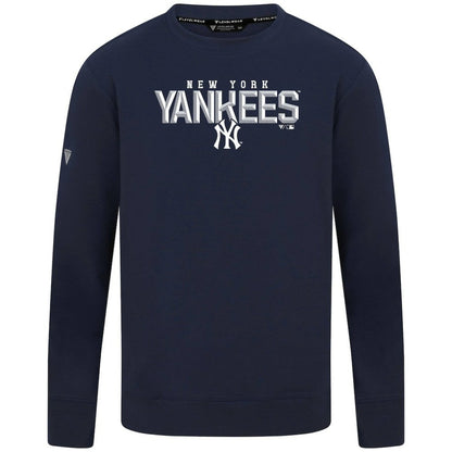 New York Yankees Levelwear Mandate Carve Tri-Blend Sweatshirt - Navy
