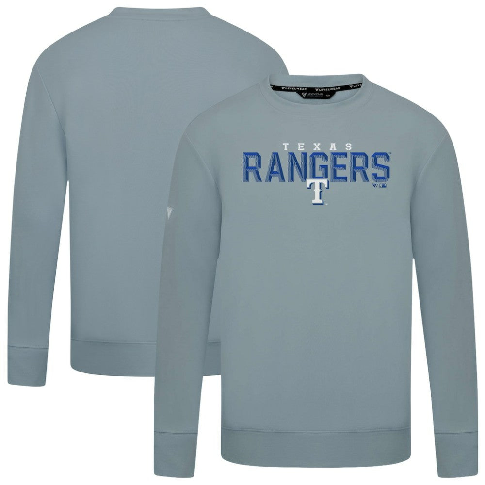 Texas Rangers Levelwear Mandate Carve Tri-Blend Sweatshirt - Gray