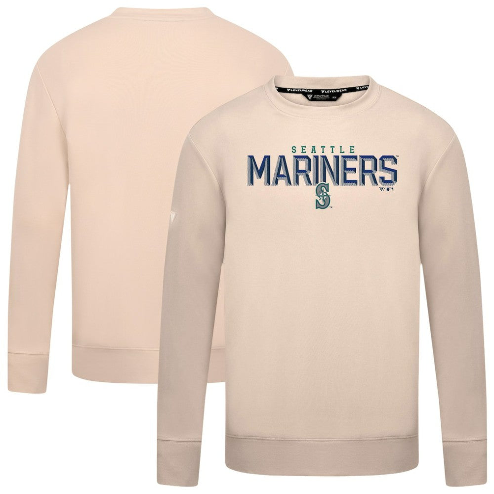 Seattle Mariners Levelwear Mandate Carve Tri-Blend Sweatshirt - Khaki
