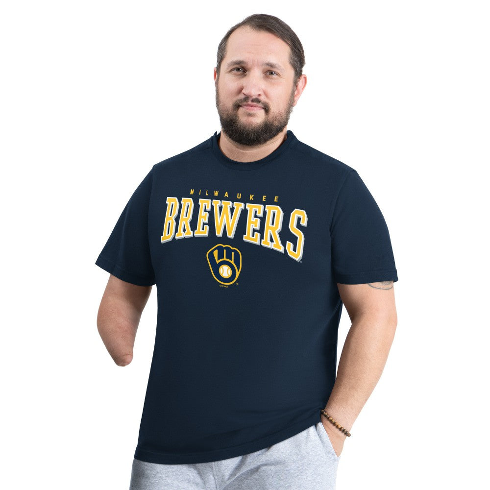 Milwaukee Brewers G-III Sports by Carl Banks Adaptive Classic Team Spirit T-Shirt - Navy