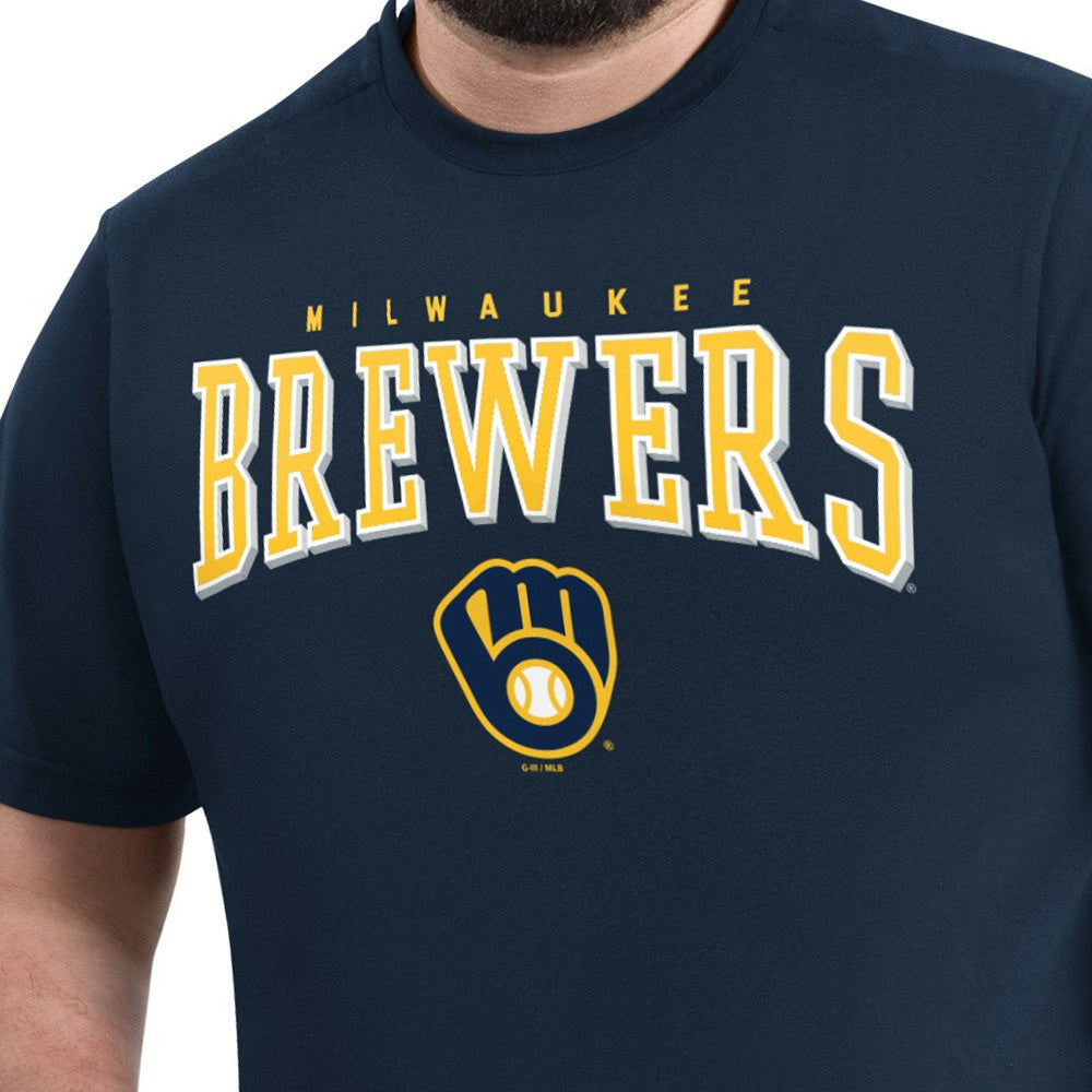Milwaukee Brewers G-III Sports by Carl Banks Adaptive Classic Team Spirit T-Shirt - Navy