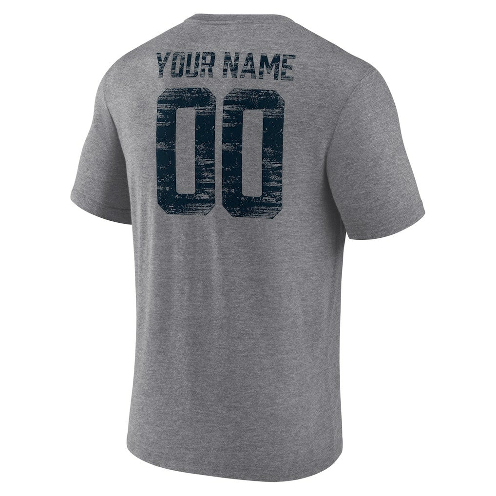 Chicago Bears Heritage Custom Name & Number Tri-Blend T-Shirt - Gray outlet