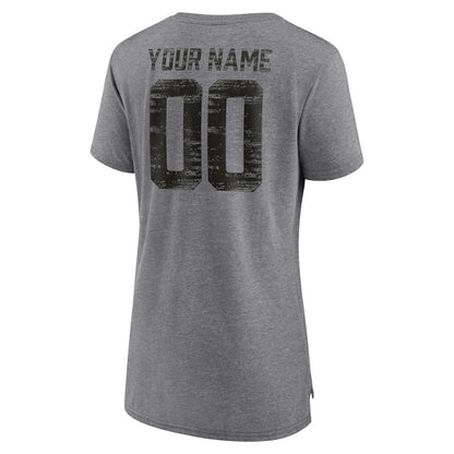 New Orleans Saints Women's Heritage Custom Name & Number Tri-Blend T-Shirt - Gray online