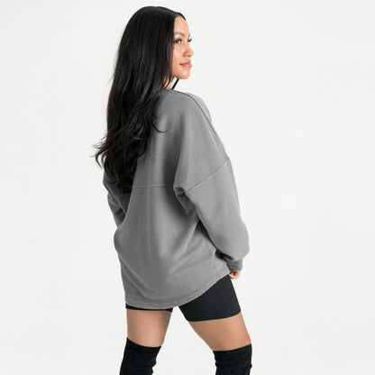 Baltimore Ravens Gameday Couture Women's Oversized Pure Motion Corded Sweatshirt - Gray discount