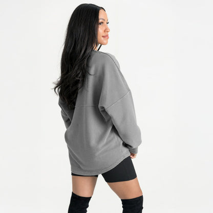 Buffalo Bills Gameday Couture Women's Oversized Sweet Victory Corded Sweatshirt - Gray on sale
