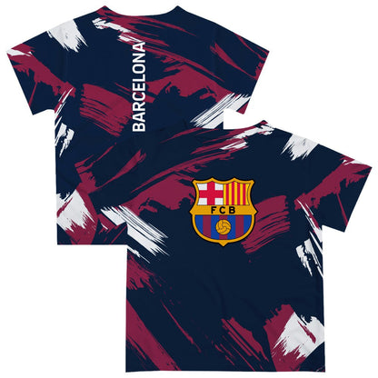 Barcelona Vive La Fete Youth Paint Brush T-Shirt - Navy cheap