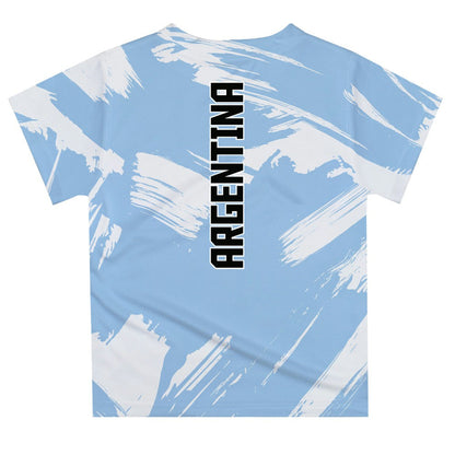 Argentina National Team Vive La Fete Youth Paint Brush T-Shirt - Light Blue online