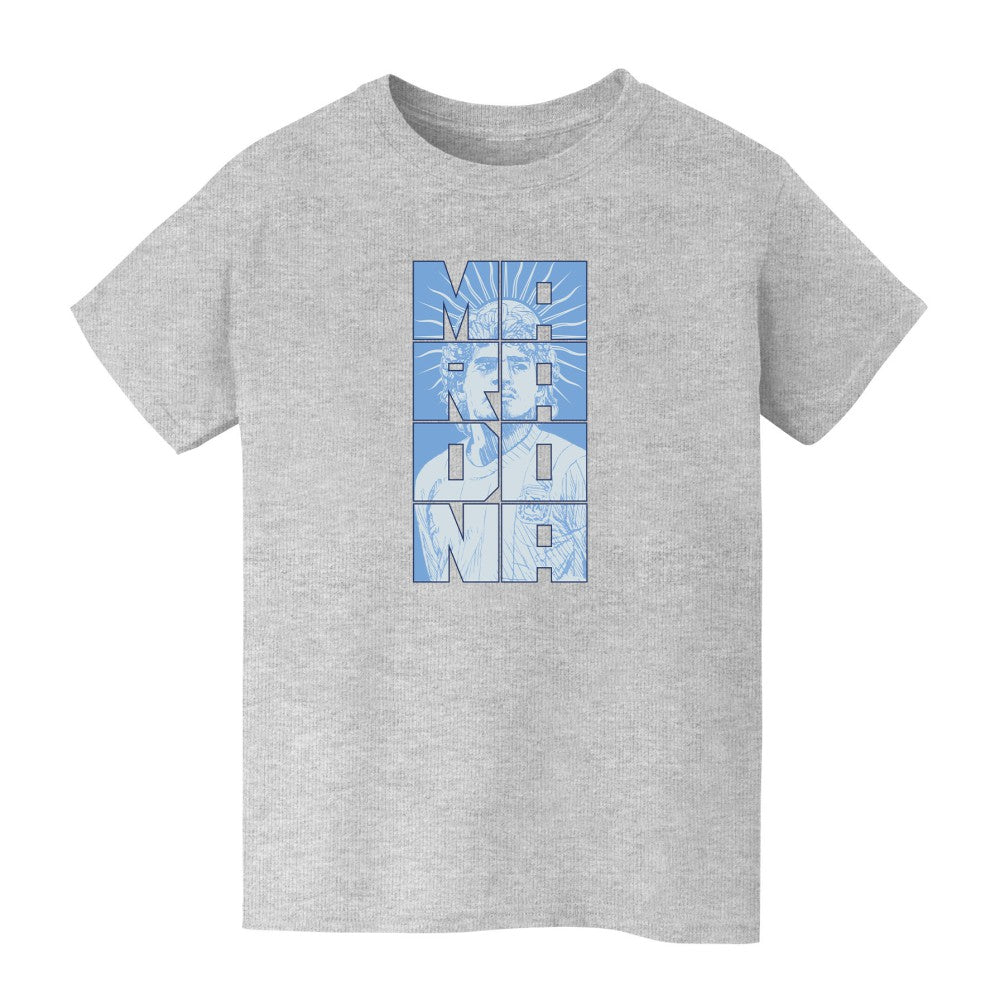 Diego Maradona Argentina National Team Vive La Fete Youth Portrait T-Shirt - Gray cheap