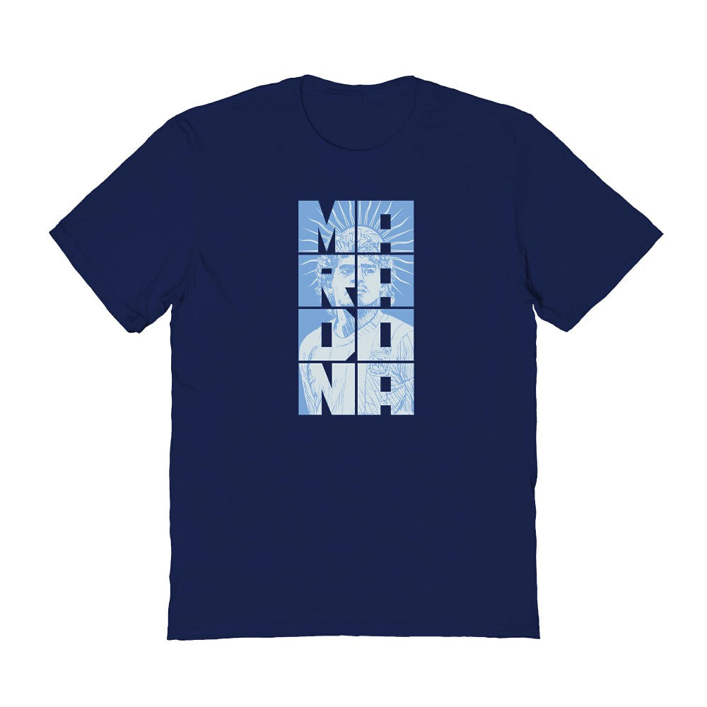 Diego Maradona Argentina National Team Vive La Fete Women's Portrait T-Shirt - Navy on sale