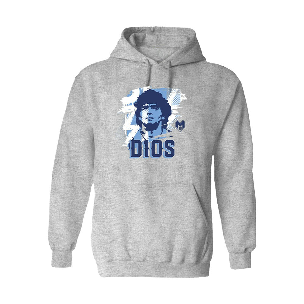 Diego Maradona Argentina National Team Vive La Fete D10S Hoodie - Gray for sale