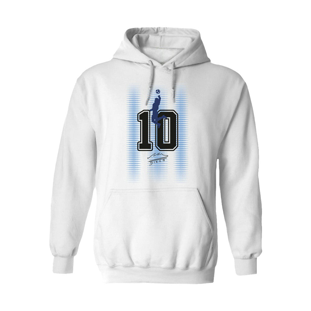Diego Maradona Argentina National Team Vive La Fete Number & Signature Hoodie - White online
