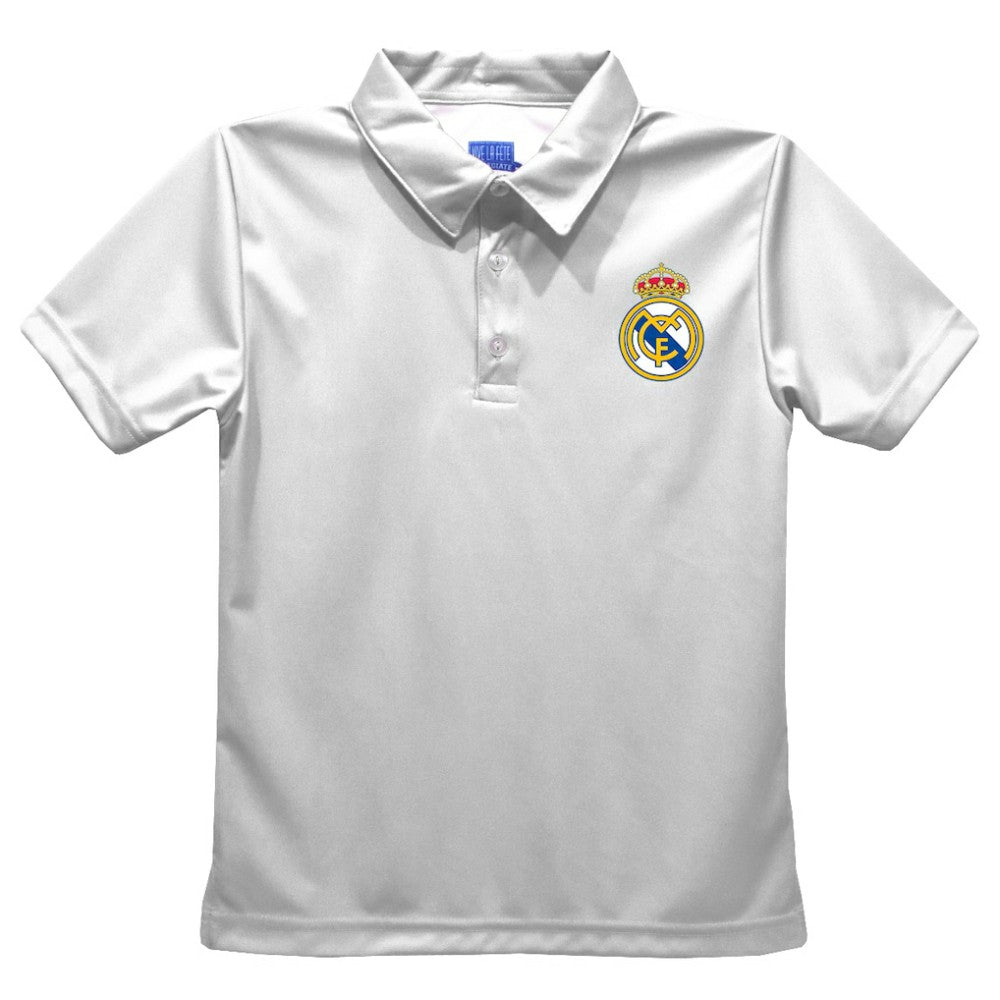 Real Madrid Vive La Fete Youth Solid Polo - White outlet
